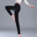 Nieuwe elastische slanke potloodbroek met hoge taille voor de lente, voor een flatterende pasvorm en een elegante, comfortabele look. — foto 5