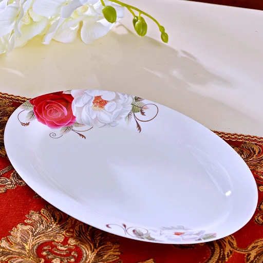 Title 7, Large Oval Jingdezhen Ceramic Serving Plate, pe...