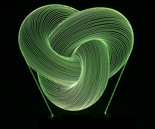 Title 6, Abajur 3D LED Twist Abstrato, toque colorido, a...