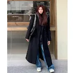 Lange wollen jas Britse stijl trenchcoat lente Warm en stijlvol Perfect voor het voorjaar Tijdloze elegantie Comfortabel en chic — foto 6