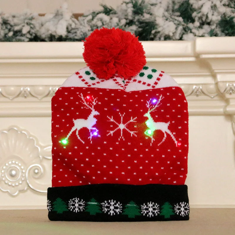 Colorful Glowing Knitted Hat Christmas Hat — photo 14