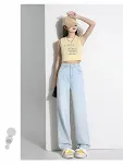 Calça jeans feminina de lyocell em cores claras, finas e de verão. Leveza e frescor para o seu verão com esta calça confortável e respirável. Ideal para o calor. — foto 2