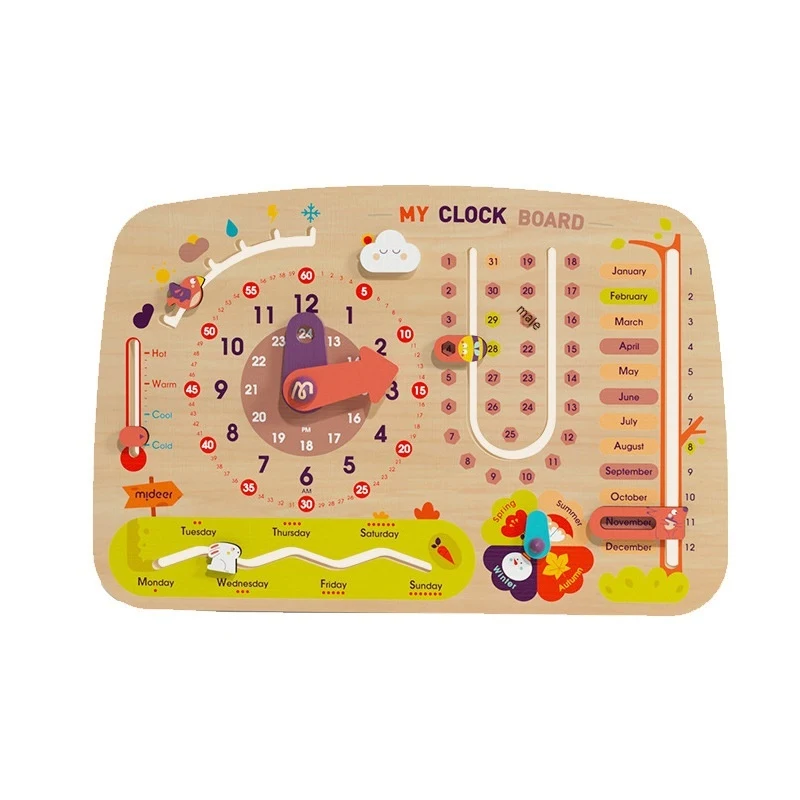 Title 6, Childrens Multi function Clock Board Time Comm...
