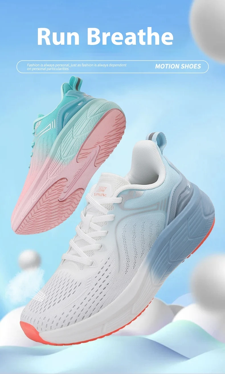Title 14, Couples Running Shoes Female Breathable Shock A...