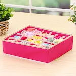 Factory sales rose red underwear storage box, four-piece socks collection box, fabric bra storage and sorting box for or — photo 1