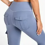 Women's multi-pocket sports pants overalls, tight-fitting stitching for yoga, running and fitness, designed for active u — photo 2