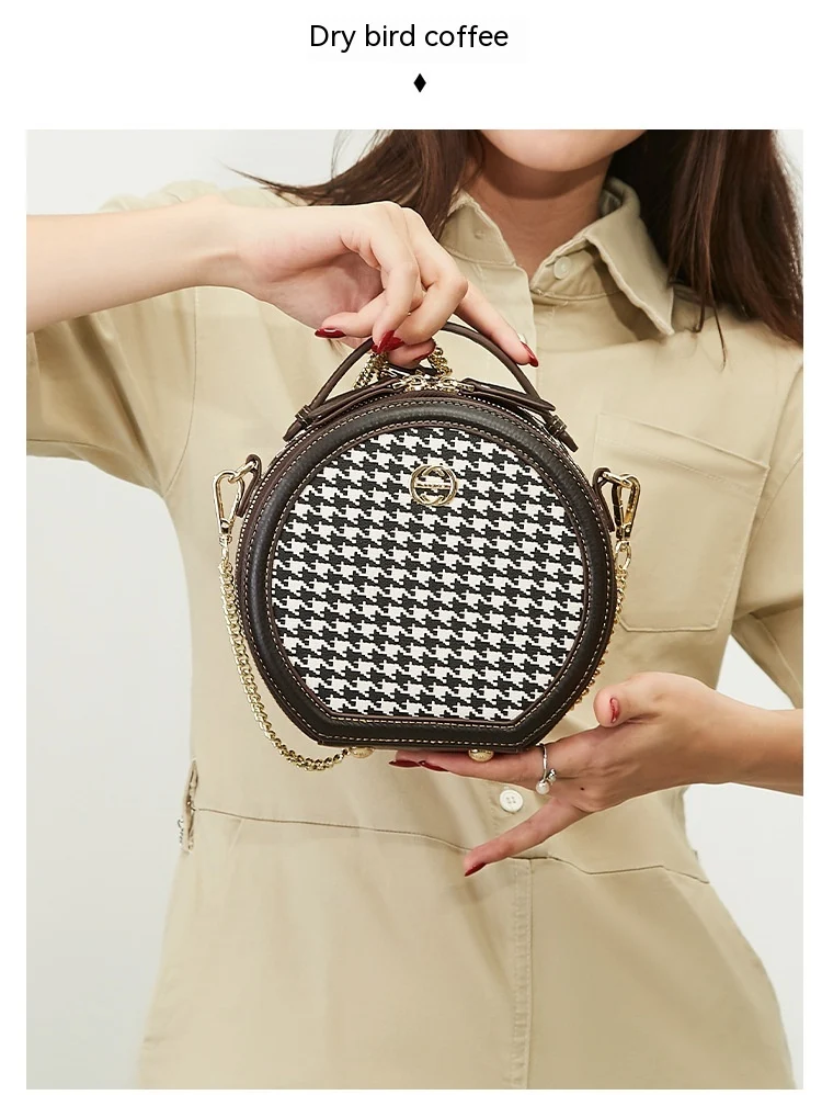 Title 5, Bolsa feminina redonda retro fácil de combinar,...