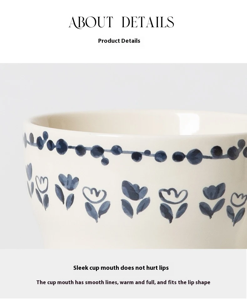 Title 6, Ink Flower cream color ceramic coffee cup Chine...