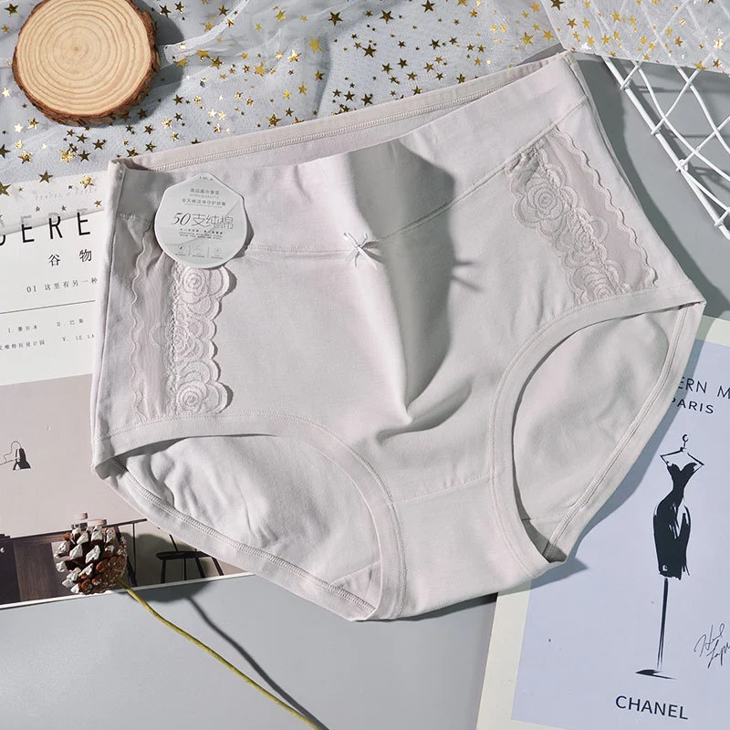 Ropa interior de encaje de algodón puro transpirable para mujer de talla grande, cómoda y elegante, ideal para el día a día. — foto 5