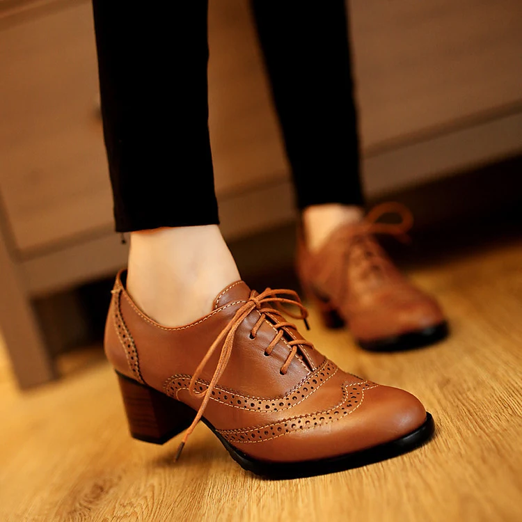 Lace Up Chunky Heel Pumps Baroque Women's Mid Heel Shoes – Stylish and Comfortable Mid Heel Pumps for Everyday Wear. — photo 9