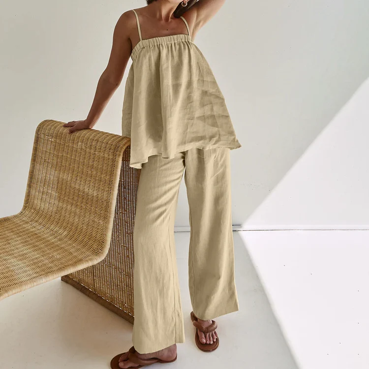 Title 8, Puffy Camisole Wide-leg Pants Hot Girl Suit