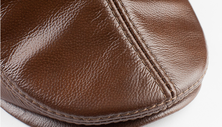 Title 10, Mens Top Layer Cowhide Leather Winter Hat Warm...