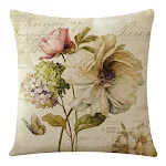 Capa de almofada de linho Flowers And Plants Ocean Series, para noites de sono tranquilas, macia e fresca, com tema oceânico. — foto 7