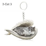 Chaveiro de carro com pingente de anjo dormindo para cães e gatos único. Um acessório adorável e um presente ideal para amantes de animais. — foto 1