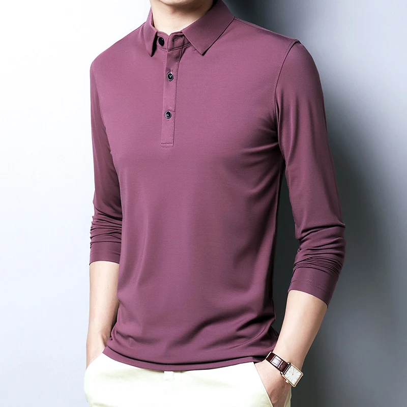 Title 2, Camisa manga longa slim fit de algodão e seda g...