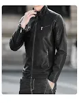 Men's Stand-Up Collar Motorcycle PU Leather Jacket Durable design, windproof, ideal for riding, offers protection and a — photo 2