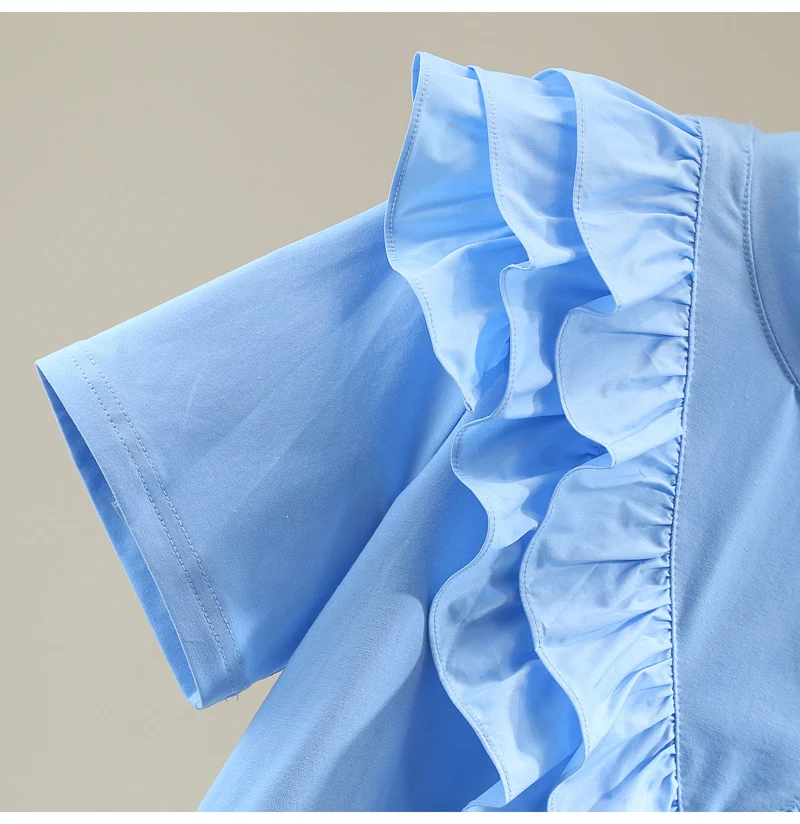 Title 10, Womens Loose Slimming Flounce All-match Solid ...