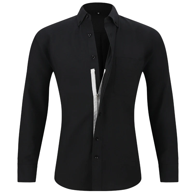 Title 9, Camisa social masculina de cor sólida para negó...
