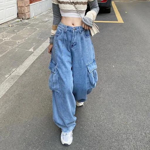 Title 4, Retro Workwear Denim Womens Straight Loose Wid...