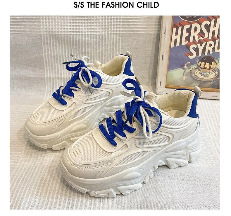 Tênis Dad Shoes Femininos Plataforma All-Match, sapatos casuais que aumentam a altura, combinando conforto e estilo. — foto 5