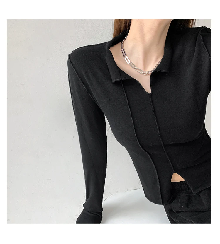 Title 6, Womens Fashion Simple Solid Color Long Sleeve ...