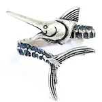 Bague Rétro Argent Large Poisson Volant. Affirmez votre style avec ce bijou unique et captivant, idéal pour ajouter une touche d'originalité. — photo 1