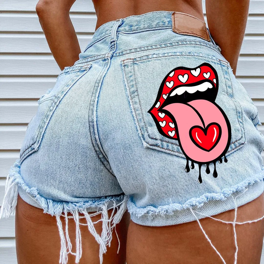 Shorts in denim Hole Fashion da donna, stile hipster street, quattro stagioni, perfetti per un look casual e alla moda in ogni momento. — foto 2