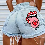 Shorts in denim Hole Fashion da donna, stile hipster street, quattro stagioni, perfetti per un look casual e alla moda in ogni momento. — foto 2