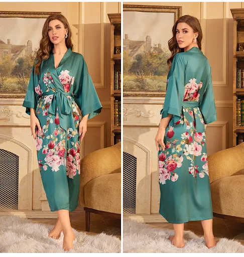 Title 24, Pajamas Nightgown Shadow Red Satin Luxury Lace-...