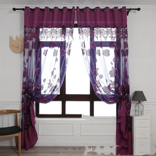 Title 5, Modern & simple big peony jacquard burnout wind...