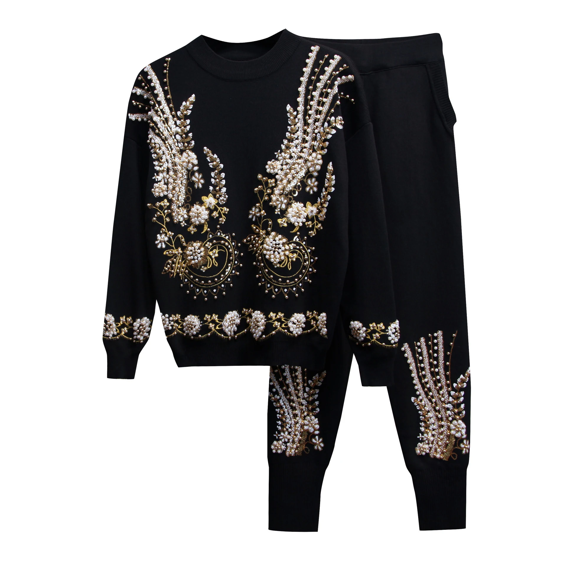 Title 3, Conjunto feminino de duas peças com lantejoulas...