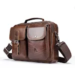 Retro casual handtas met grote capaciteit van eerste laag rundleer. Perfect voor dagelijks gebruik, stijlvol en duurzaam. — foto 4