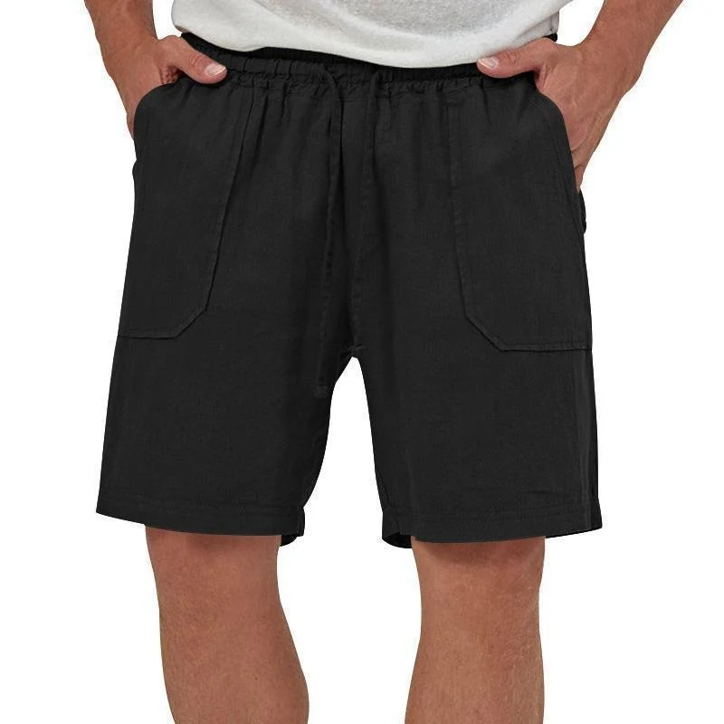 Men's Summer Solid Color Cotton and Linen Casual Shorts for Comfort and Breathability, Perfect for Warm Weather and Rela — photo 1