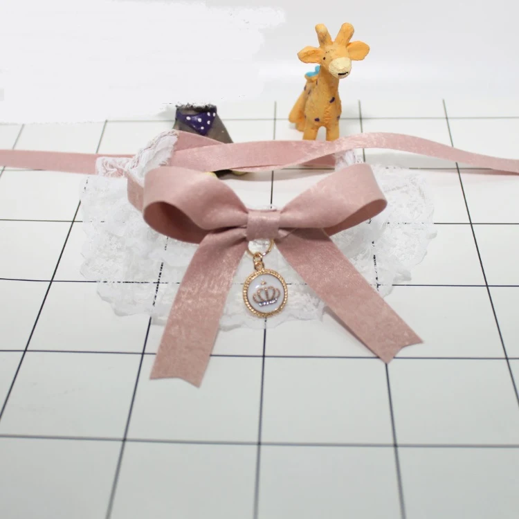 Title 5, Pet Lace Bowknot Bib Small Dog Saliva Towel Lig...