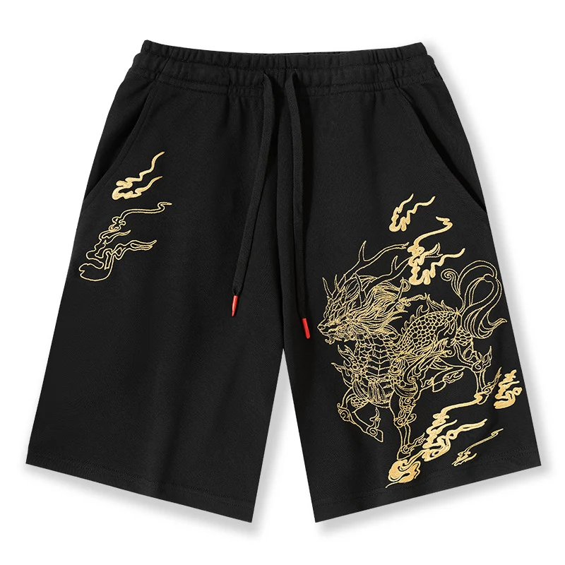 Shorts Bordados Hombre Verano Algodón Puro Delgados Rectos Pantalones Frescos y Cómodos para el Calor Disfruta del Estilo Veraniego — foto 5