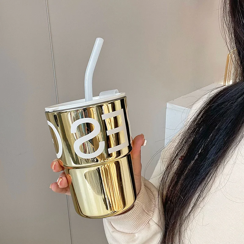 Ins Wind Horizontal Straw Tumbler, stylish for male and female students, high appearance, perfect for school, college an — photo 9