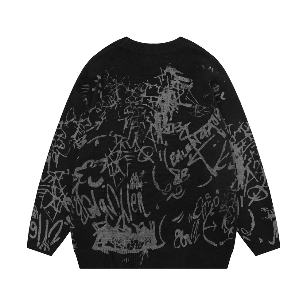 Title 6, Mens Graffiti Printing Round Neck Sweater, a s...