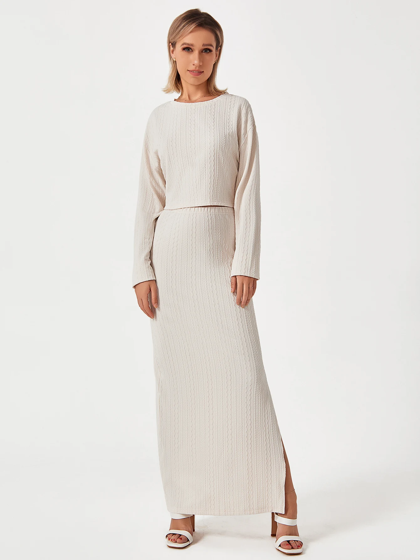 Title 15, Vestido casual feminino de duas peças, solto e ...