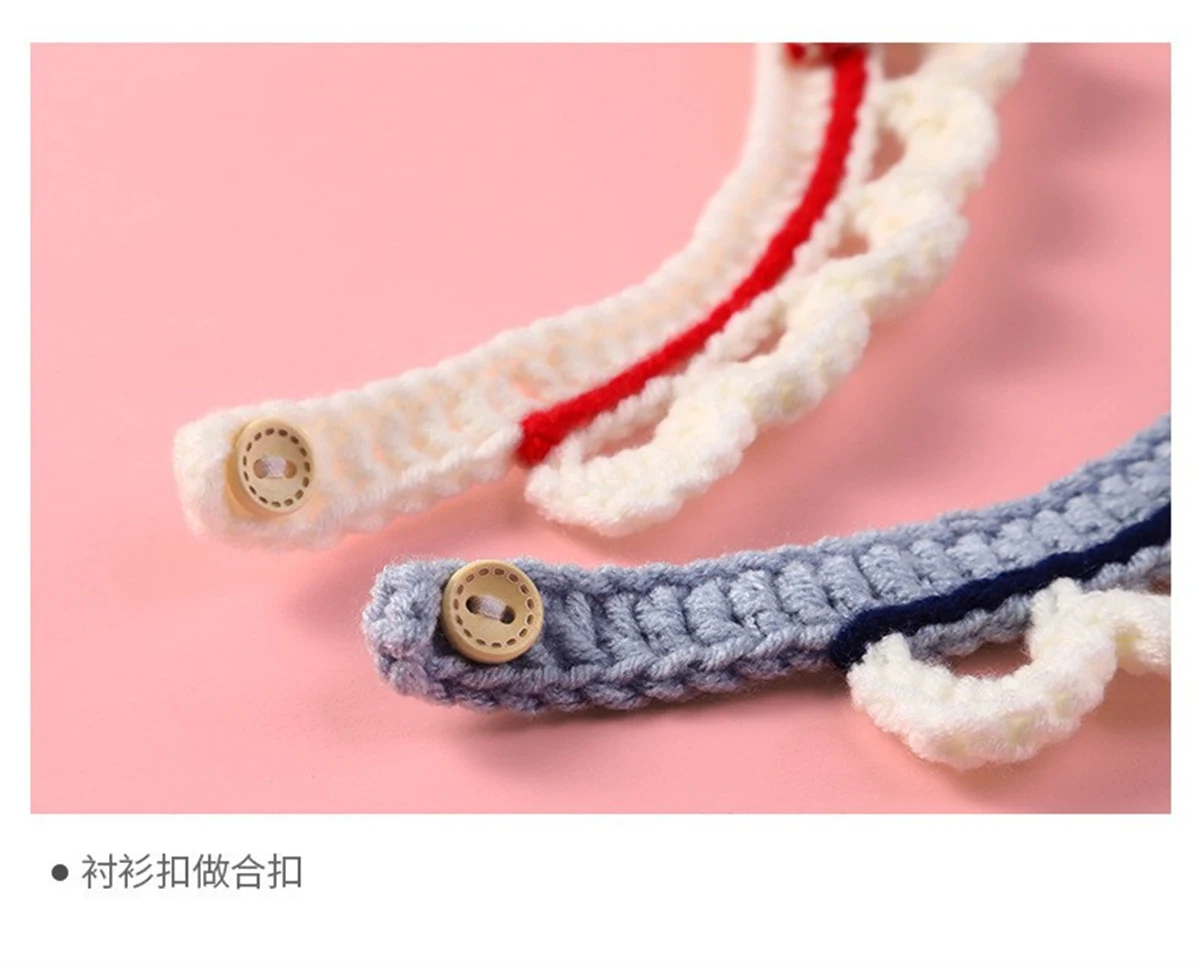 Title 7, Cute Pet Cat Saliva Towel Hand-knitted Adjustab...