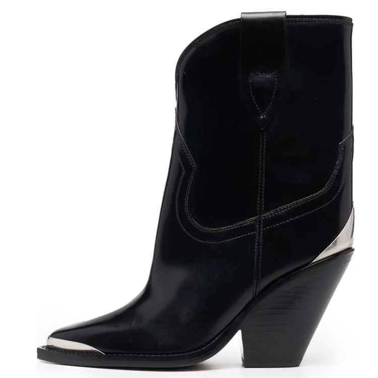 Stivali casual donna con tacco alto e punta, taglie forti, stile cavaliere, perfetti per un look elegante e comodo in ogni occasione. — foto 4