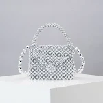 Borsa a Tracolla Donna Carina Tessuta a Mano Mini Acrilico Fatto a Mano Perfetta per Uscire e Trasportare l'Essenziale con Stile — foto 1