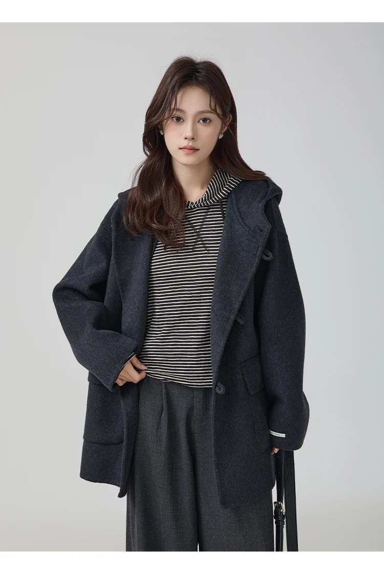 Title 14, Premium Short Hooded Woolen Coat Stay warm and ...