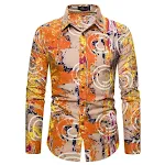 New Men's Shirt Ethnic Style Floral Print Long Sleeved Casual Comfortable and Stylish Perfect for Everyday Wear and Spec — photo 7