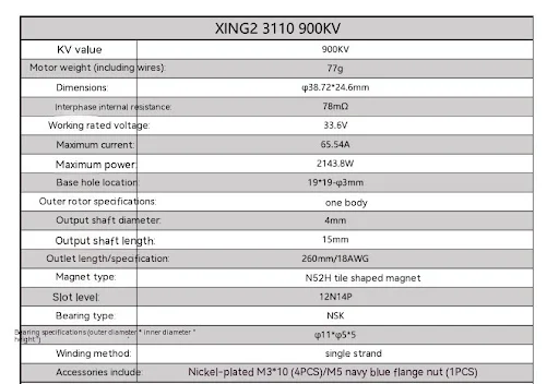 Title 1, Yifei XING2 3110 9001250KV Brushless Motor for ...