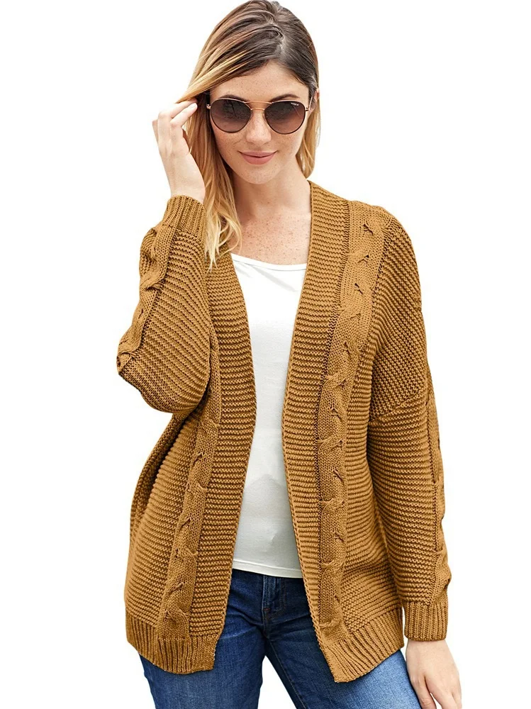 Title 6, Plus size cardigan met vleermuismouwen en gerib...