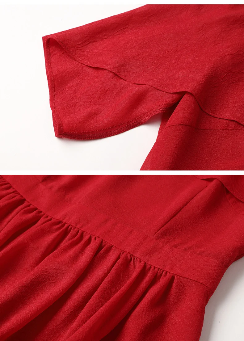 Vestido Rojo Diseño Sensible Pequeño Chifón Elegancia y comodidad en un vestido ligero ideal para ocasiones especiales, disfruta de la suavidad. — foto 3
