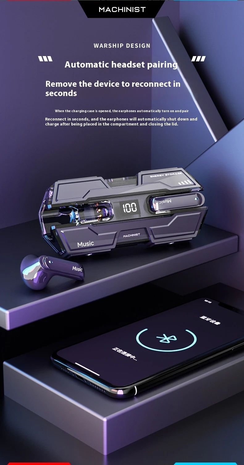 Title 9, G20 Mech Bluetooth Headset with HD Sound Qualit...