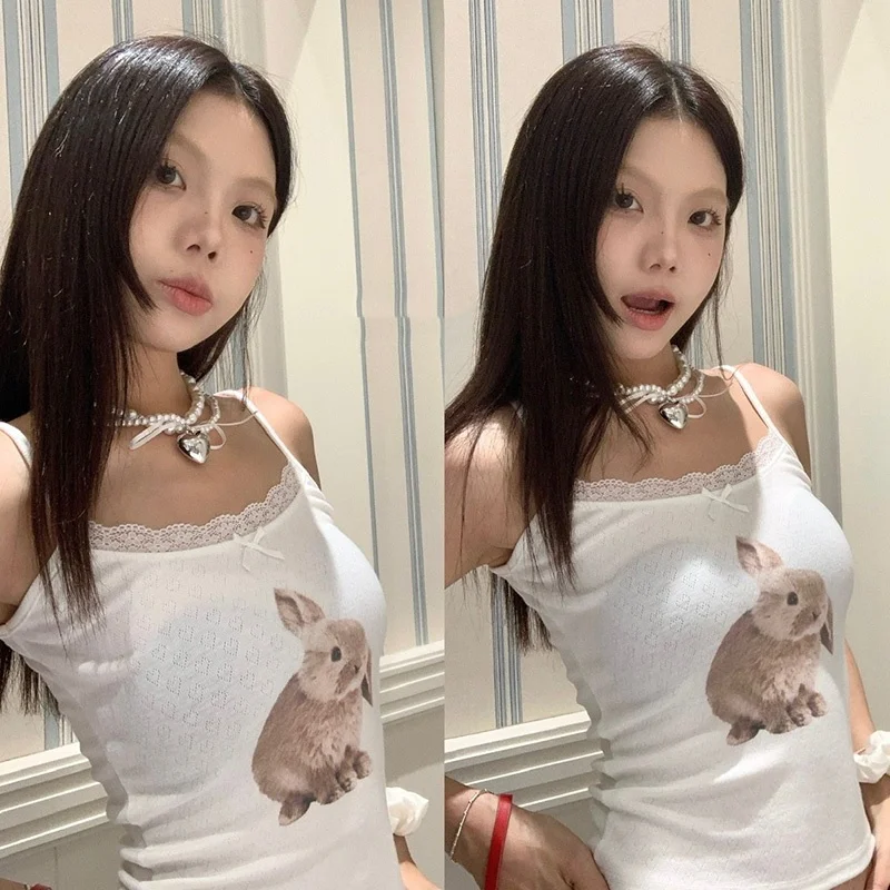 Title 11, Womens Lace Lace-up Casual Rabbit Vest Top, of...