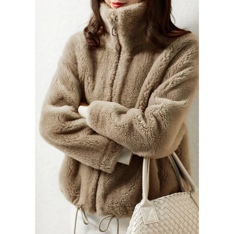 Cardigan sportivo donna in pile double face Autunno Inverno, top caldo e confortevole, perfetto per sport e tempo libero — foto 2