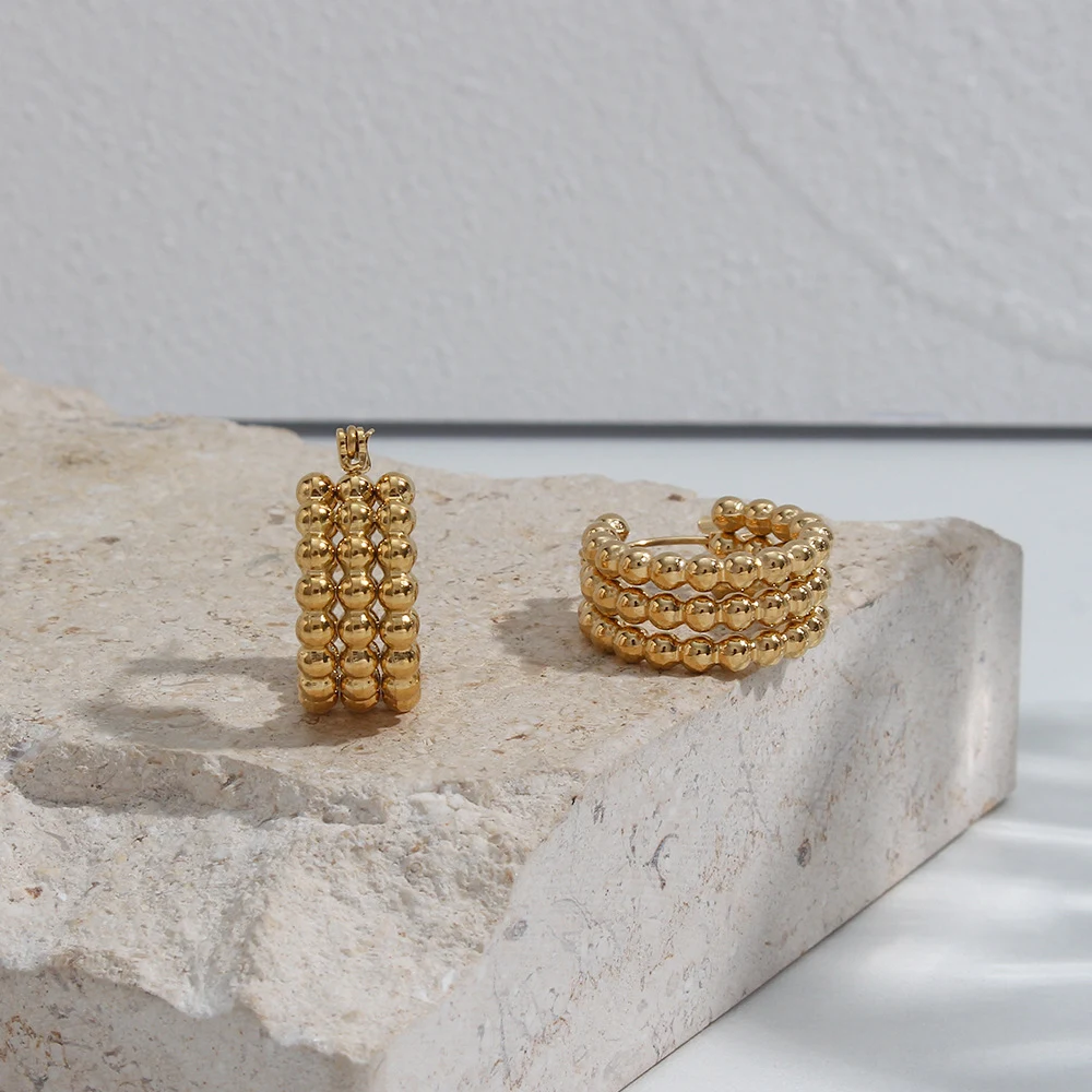 Brincos femininos de contas com personalidade fashion, joia para orelhas, design moderno e elegante, realçam seu estilo e beleza. — foto 4